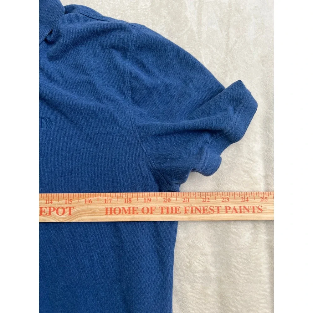 Banana Republic Mens Blue Pique Cotton Short Sleeve Polo Shirt Logo Size L